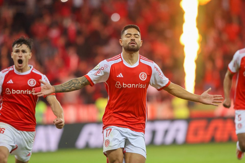 Rodrigo Tabata fez o gol da vitória do Internacional sobre o Juventude em uma de suas partidas adiadas (Foto: Ricardo Duarte/Internacional)