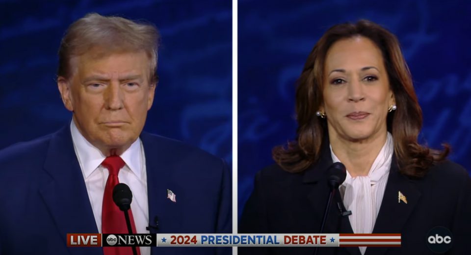 Segundo as pesquisas, Kamala Harris se saiu melhor no debate do que Donald Trump (Foto: Reprodução ABC News/Youtube)