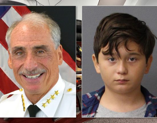 Xerife Mike Chitwood e menino de 11 anos preso por ameaças de tiroteio em escolas (Fotos: Florida Sheriffs Association/Facebook/Sheriffchitwood)