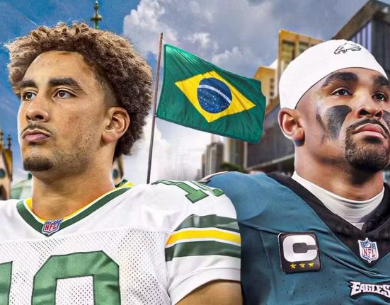 Jordan Love, do Green Bay Packers, e Jalen Hurts, do Philadelphia (Foto: Reprodução/Divulgação)