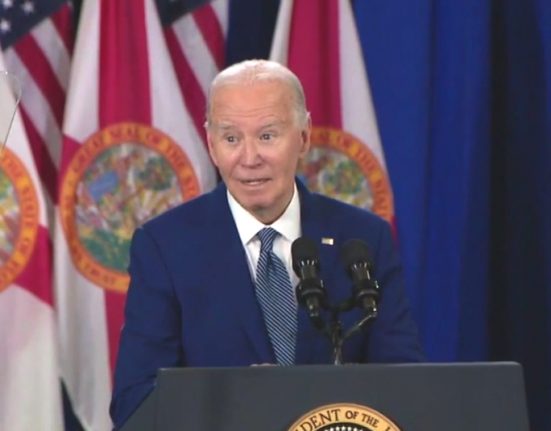 Biden alerta moradores da Flórida sobre risco de vida (Foto: Reprodução Fox News Tampa)