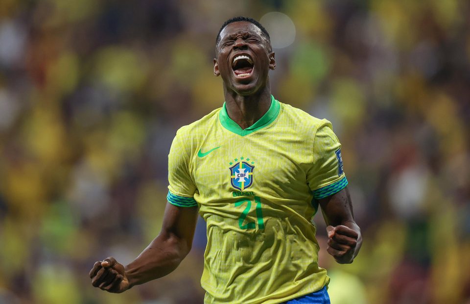 Luiz Henrique comemora gol marcado pela Seleção Brasileira contra o Peru, no Mané Garrincha (Foto: Rafael Ribeiro/CBF)