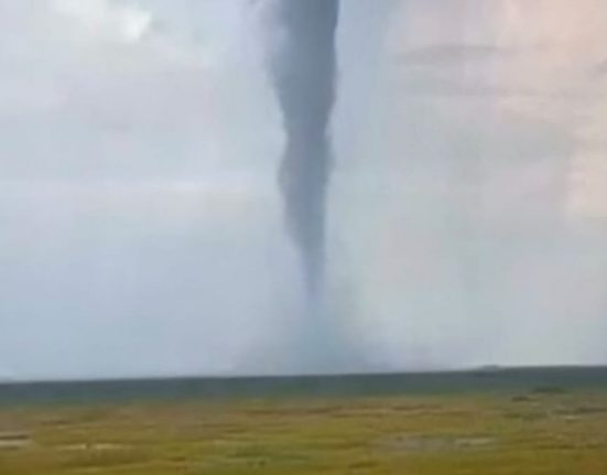 Foto do tornado enviada pela leitora Valeria Reis