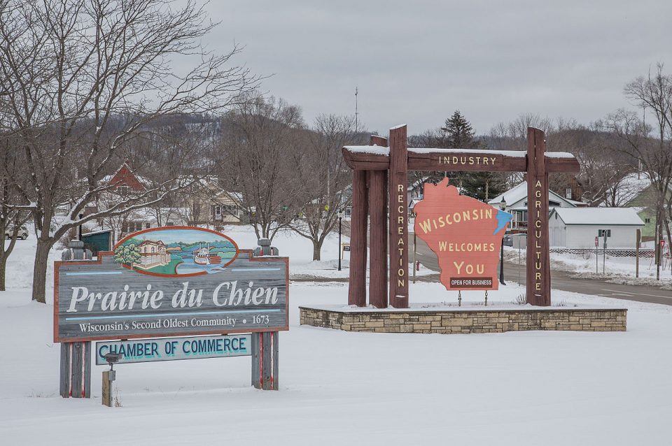 A pacata cidade de Prairie du Chien, em Wisconsin, foi palco do discurso de Trump contra os imigrantes ilegais (Foto: Tony Webster/Wikimedia)