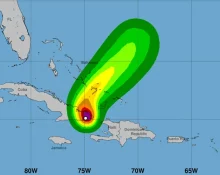 Furacão Oscar ainda tinha sua trajetória indefinida, mas pode chegar à Flórida (Foto: NHC)