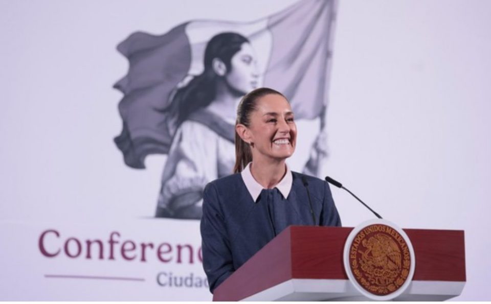 A líder mexicana advertiu que para cada tarifa haverá outra como resposta, e que isso resultaria em risco para os negócios em comum, perda de empregos e inflação para os dois países (Foto: Governo do México)