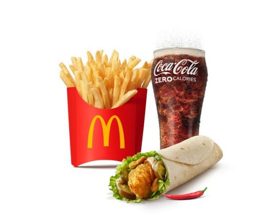 Fãs do snack wrap estão vibrando com o retorno deste item ao cardápio, que vende muito com este combo (Foto: McDonald's)